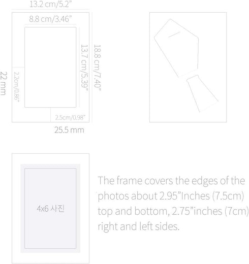 Monolike Standing Paper Photo Frame 4x6 Black 10p 4x6Inch size...