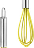 4 Pack Colorful Mini Silicone Kitchen Whisks with Stainless Steel Handles for Milk Egg Blending Stirring Whisking and Beating(4 Colors,6 Inches)...