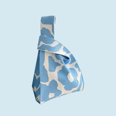 Crochet Knit Tote Bag for Women,Cute Knot Wristlet Knitted Bag Portable Purse Tote,Knitting Handbags Aesthetic Knit Purse Women Handmade Knit Hand...