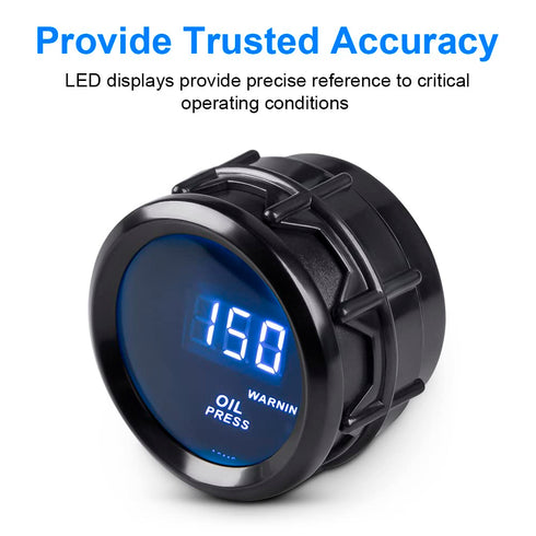 WATERWICH Oil Pressure Gauge 0-150 PSI DC12V Press Gauge Meter Kit 2inches 52mm for Car Truck Vehicle Automotive...