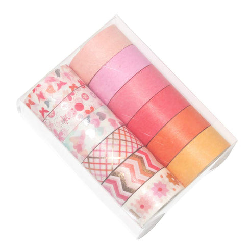 YUBBAEX 12 Rolls Pink Gold Washi Tape Set Masking Decorative Tapes (Pink Mix)...