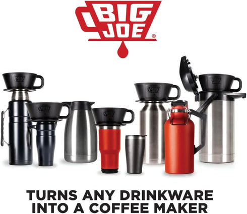 Big Joe® Large Pour Over Coffee Maker w/ 50 Filters, Brews from 12 up to 75 Ounces, Fits Any Drinkware, Dishwasher Safe, Made in USA...