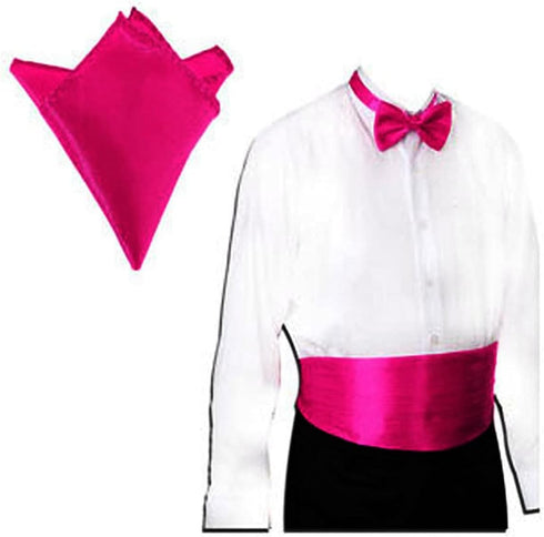 Kisangel Mens Belts Red Bow Tie Mens Red Tie 3pcs Cummerbund and Bow Tie Set Bow Tie Hanky Set Cummerbund, Bow Tie, Handkerchief for Party Wedding...