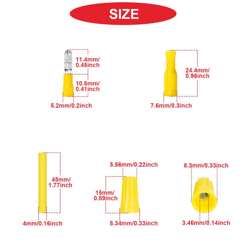 280pcs 22-16AWG Wire connectors Bullet Crimp Terminal Insulated Female and Male Heat Shrink Waterproof Electrical Quick Connector Kit with Colorfu...