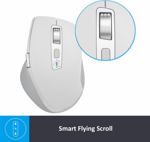 Wireless Bluetooth Mouse with Smart Flying Scroll, Thumb Scroll Ergonomic Mice, Silent Multi-Device Mouse for Computer, Laptop, iPad, Tablet, MacB...