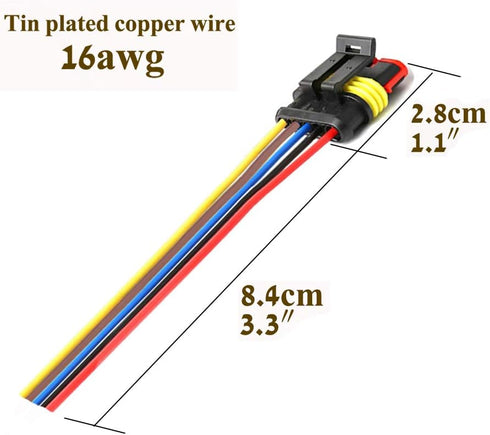 5 Pin Connector Waterproof,5Pin Way Car Electrical Connector,with Wire 16 AWG Marine for Car,Truck,Boat,Motorcycle and Other Wire Connections. (5p...