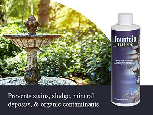 Fountain Water Clarifier - 8 Ounces - Water Treatment for Fountains & Birdbaths, Prevent White-Scale Buildup, Stains, Cloudy Water & Other Water C...