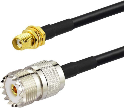Bingfu Ham Radio Antenna Adapter SMA Female to UHF SO239 Female RG58 Coaxial Jumper Cable 1m 3 feet (2-Pack) for Handheld Ham Two Way Radio Walkie...