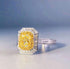 Xiaomei Women 925 Sterling Silver Princess Cut Citrine Ring Cushion Cut Cubic Zirconia CZ Statement Halo Engagement Ring Wedding Jewelry Size 6-10...