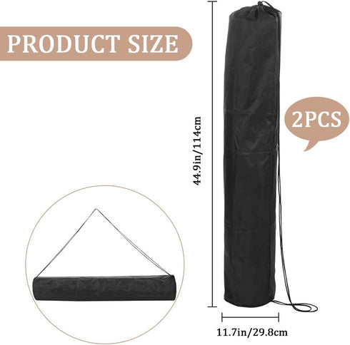 CRASPIRE 2Pcs Storage Drawstring Bags 11.73x44.88 inch Black Large Travel Bracket Bags Laundry Clothes Bags Long Packaging Bags Foldable Heavy Dut...