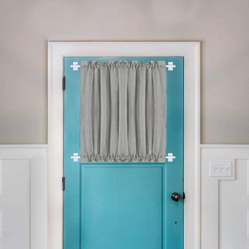 H.VERSAILTEX 4 PACK Magnetic Curtain Rods for Metal Doors Multi-Use Rods for Small Windows Cafe Sidelight and Iron Steel Places, Tool Free with Sq...