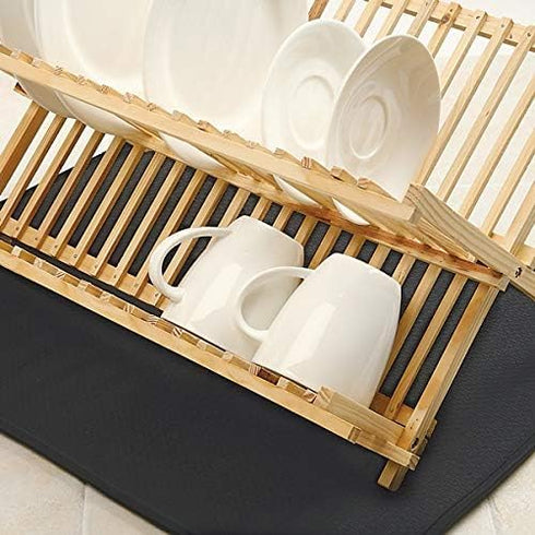 Norpro 16 By 18-inch Microfiber Countertop Dish Drying Mat / Pad, Black (16 By 18-inch (Pack of 2), Black)...