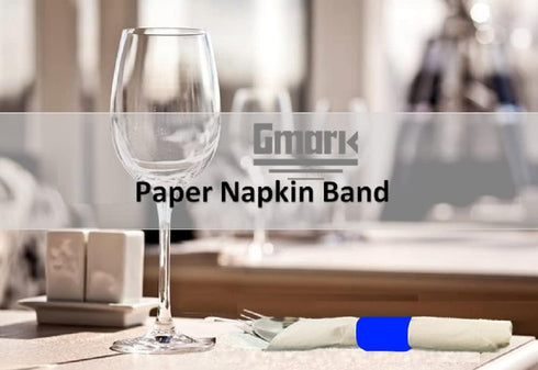 Gmark Paper Napkin Band Box of 500, Paper napkin rings self adhesive (Navy Blue) GM1107A...