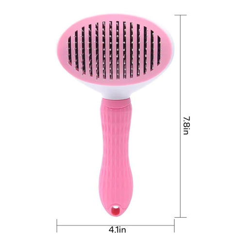 Self-Cleaning Slicker Brush for Dogs and Cats, Hair Cleaner Brush, Shedding and Dematting Grooming Comb, Pet Grooming Brush-Pink...