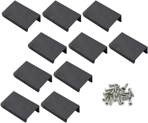 LC LICTOP 50mm/1.96" Flat Black Aluminum Finger Edge Pull Concealed Handle for Home Kitchen Door Drawer Cabinet 10PCS...