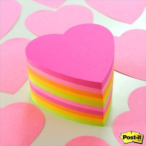 3M Post-it and sticky notes Heart 72x72mm fluorescent color five-color 225 sheets CC-31...