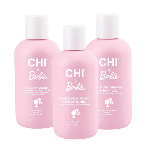 CHI x Barbie Trio Ornament Kit, Includes x Barbie Silk Infusion, Moisture Therapy Shampoo and Moisture Therapy Conditioner (Pack of 3)...