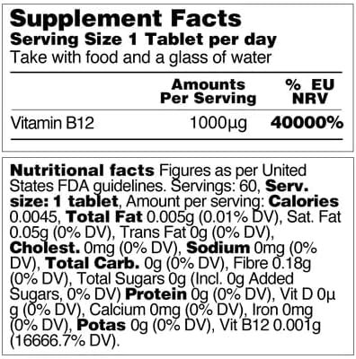 Vitamin B12 Supplements – Vegan B12 Vitamins for Energy Support – Vit B12 Vitamin Supplements for All Ages – Vitamin B12 1000 Mcg (60 Tabs)...