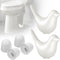 Toilet Bolt Caps, Include 2Packs Ceramic White Birds Toilet Bolt Covers & 4Packs Universal Toilet Bolt Caps, Cute Bathroom Decorative Toilet Floor...