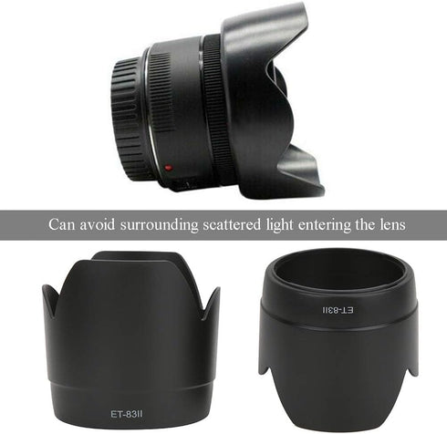 Lens Hood, 2Pcs ET-83II Plastic Camera Lens Hood Mount Replacement Suit for Canon EF 70-200mm f/2.8L USM Lens...