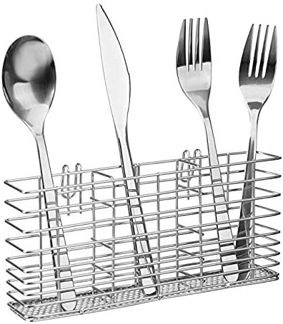 Slideep Cutlery Utensil Silverware Drying Rack, Flatware Storage Solution Basket with Hooks for Kitchen Dish Drainer Dish Drying Rack, RustProof 3...
