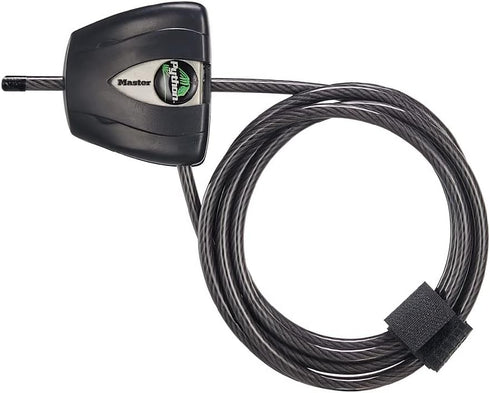 Master Lock Black Python Bike Lock with Key, Adjustable Metal Cable Lock has a Weather Resistant Vinyl Coating for Outdoor Equipment, Bicycles, 6 ...