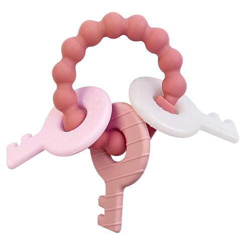 YAPROOM Silicone Teething Keys for 6-18 Month Baby, Infants Toddler Toy Keys, Cute Keys Teether Ring, Soft Teether Toys for Baby Girl...