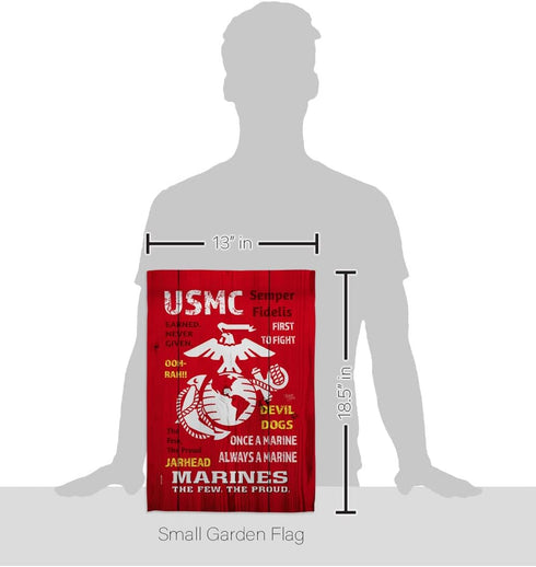 Breeze Decor USMC Armed Forces Marine Corps Semper Fi United State American Military Veteran Retire Official House Decoration Banner Small Yard Gi...