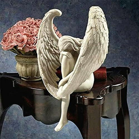 5.9" Outdoor Redemption Angel Statues Fairy Statue Yard Garden Decoration Indoor Resin Craft Art Decor Home Sculpture Souvenir Party Accessorie Re...