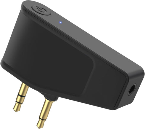 Bluetooth 5.3 Adapter for Wireless/Wired Headphones, 2 in 1 Airplane Bluetooth Adapter with 3.5mm Aux Jack Compatible with Airplane/Home TV/Gym/Bo...
