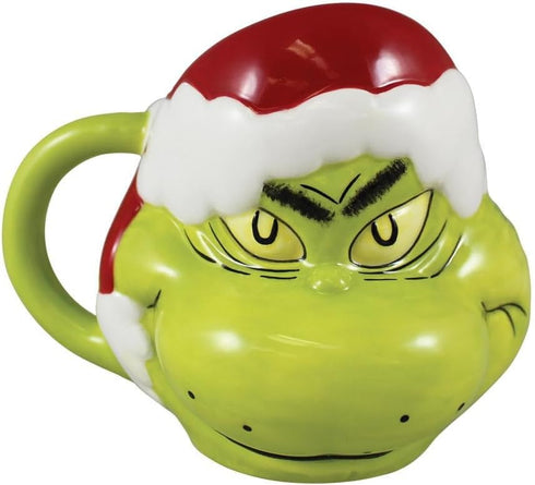 Vandor Dr. Seuss Grinch Santa Hat 16 oz. Sculpted Ceramic Mug...