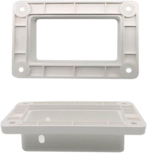 2PCS Qlvily 2" x 3 1/2" Slotted Handrail Bracket Kit, Vinyl Fence Brackets, Vinyl Fence Parts, Screws Included, White...