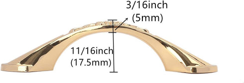 Solid Gold Cabinet Hardware Handle Pull Gold Flower Dresser Wardrobe Pull - 2.52" (64mm) Hole Centers, 5 Pack, Gold...