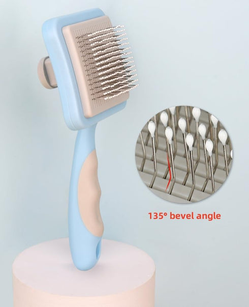Dog Brush Cat Brush,Pet Grooming Brush,Self Cleaning Cat Dog Slicker Brushes with Smooth Handle, Removes Loose hair & Tangles,Skin Friendly & Prom...