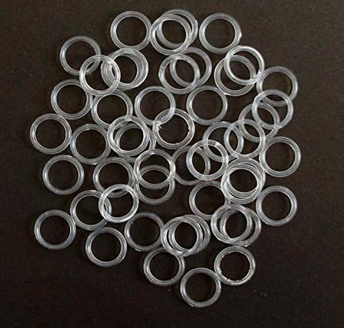 100Set Clear Plastic Invisible Lingerie Rings (8.5g) and Sliders (9g) Bra Bikini Rings (15mm)...