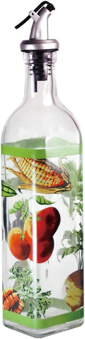 Grant Howard Hand Painted Square Cruet with Pourer, Veggies, 16 oz., Multicolor...
