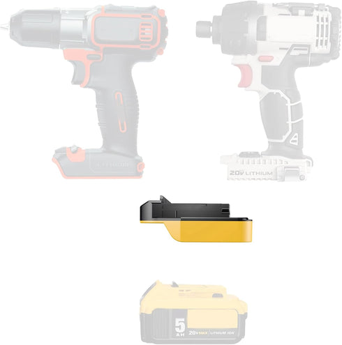 1x Adapter Only Fits Black & Decker Fits Porter Cable 20v MAX (Not Old 18v) Tools Compatible with DeWalt 20v MAX Li-Ion Battery - Adapter Only...