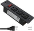 Recessed Power Strip Countertop Power Grommet Desk Mountable Power Strip Behind Drawer Outlets for Cabinet Sofa Shelf UL/ETL Certificated Black...