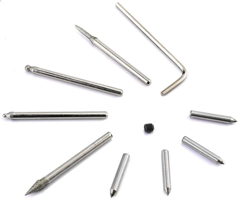 10PCS Engraver Diamond Point Tungsten Carbide Steel Bits & Spare Parts Set for UTOOL Engraving Tool...