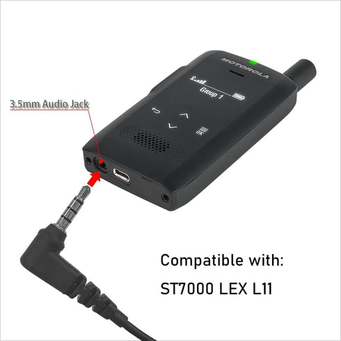 3.5mm Walkie Talkie Headset Ear Bud Earpiece PTT Mic Earphone for Motorola ST7000 LEX L11 Two Way Radio Replace PMLN7540...