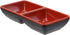 Ebros Red And Black Melamine Traditional Design Condiments Ketchup BBQ Soy Sauce Dipping Bowl or Dish With Divider 2 Partition Compartments Housew...