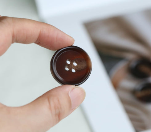40PCS 1 inch (25mm) Suit 4-Hole Buttons Overcoat Resin Dark Brown Buttons Crafts DIY Projects...
