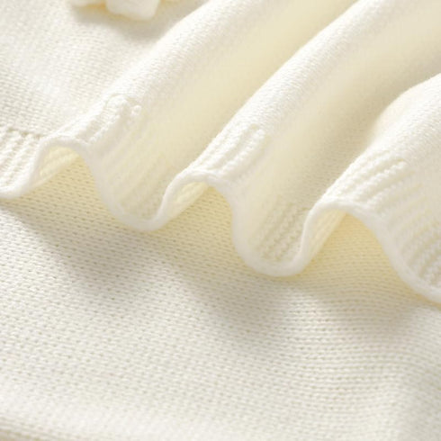 Baby Swaddle Blanket for Boys Girls Knitted Soft Cozy Newborn Infant Receiving Blankets for Crib Stroller White 30x40 Inches...