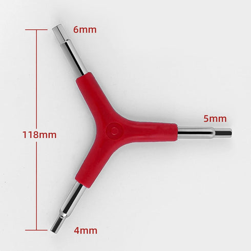 Y-Shaped 3 Way Wrench Portable Lightweight Steel Chrome Plating, Y-Type Inner Hexagon Spanner Y-Type Socket Wrench for Bicycle Cycling Repair Hard...