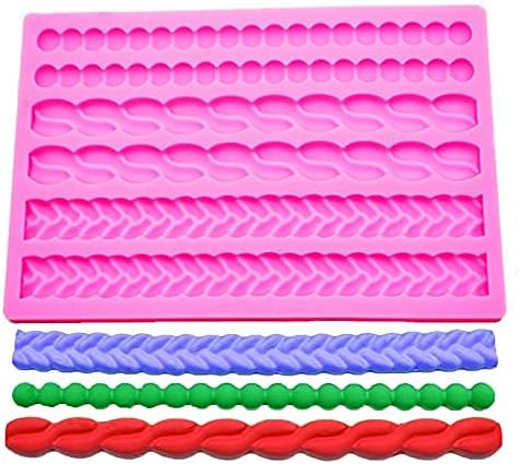 3D Pearl Knit Rope Silicone Mold Fondant Mould Cake Border Decorating Molds Gumpaste Kitchen DIY Baking Decorating Cake Tools Hot...