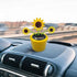 Reddish Orange Fashion Solar Powered Dancing Flower Toy Office Desk Car Decor Funny Electric Toy for Kids Sunflower Beetle Car Accessories Nice...