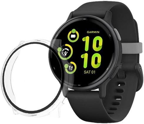 Screen Protector Case for Garmin vívoactive 5 Tempered Glass Film for Garmin vívo active 5 Smartwatch,Face Cover Accessories Hard PC Protective Bu...