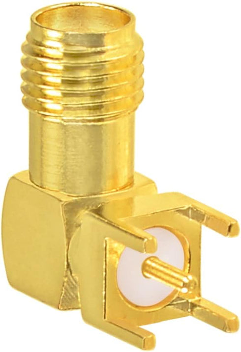 Superbat SMA Connectors Right Angle SMA Female PCB Edge Mount Connector Solder RF Coaxial Adapter 10pcs...