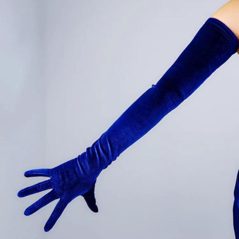 Super Long Opera Velvet Party Gloves 1920s Elbow Flapper Evening Banquet Gloves...