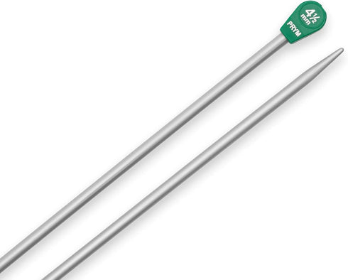 Prym 16" Single Point Aluminum, 4.5mm Knitting Needles, Grey 2 Count...